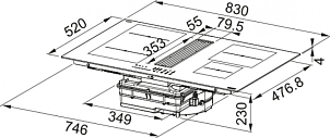 Индукционная варочная поверхность с вытяжкой Franke FMA 8381R HI